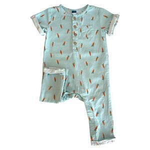 Old Navy Baby Short Sleeve Linen Blend Henley One Piece
